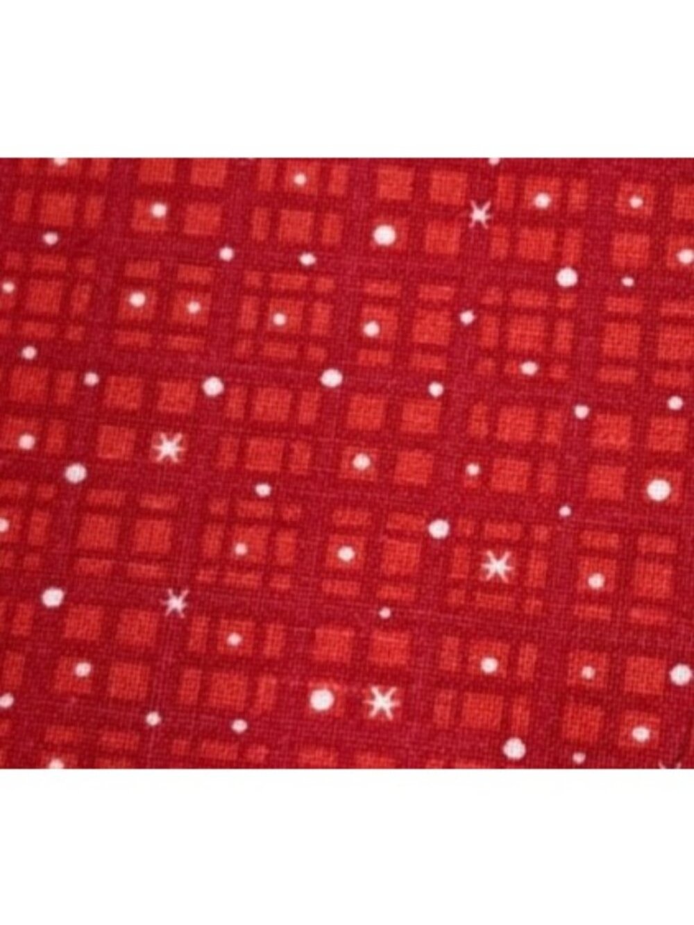 Red Cotton Fabric 10"x42" White Star Grid Pattern Sewing Quilting Crafts